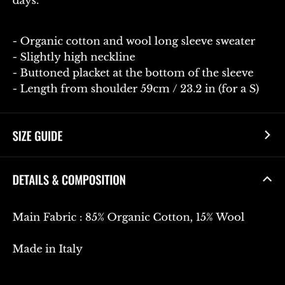 Sezane Simon Green High Neck Organic Cotton/ Wool Long Sleeve Sweater - Picture 6 of 6